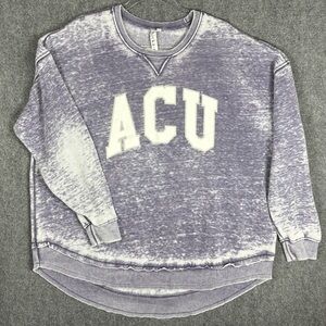 Chicka-d ACU Crewneck Sweatshirt XL Acid Wash Raw Hem Oversized Collegiate